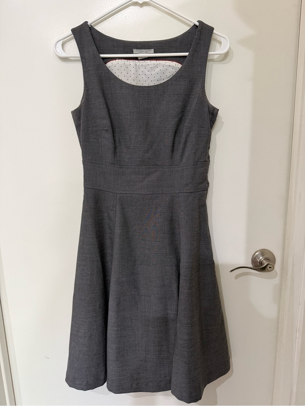 H&M Dark Charcoal Gray Sleeveless Fit-and-Flare Dress Size 4